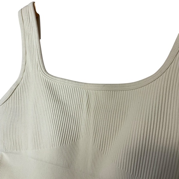 MOOSLOVER sz XS/Small? Full Body Suit Sleeveless Ribbed Square Neckline Cream - Picture 8 of 11